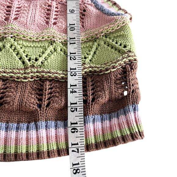 Zara Multicolor Crochet Knit Cropped Sleeveless Sweater Vest Top Size Medium - Picture 6 of 7